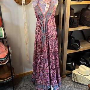 Pink and Purple Floral Maxi Dress